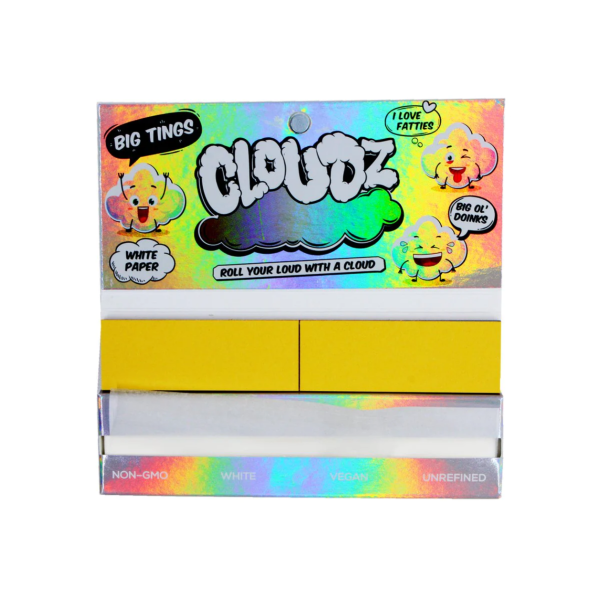 Cloudz - Big Tings "Wide" Rolling Papers King Size + Tips - White - Image 3