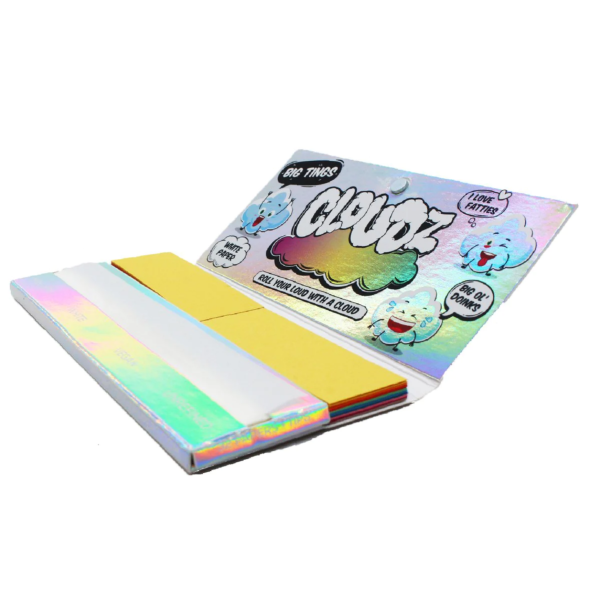 Cloudz - Big Tings "Wide" Rolling Papers King Size + Tips - White - Image 2