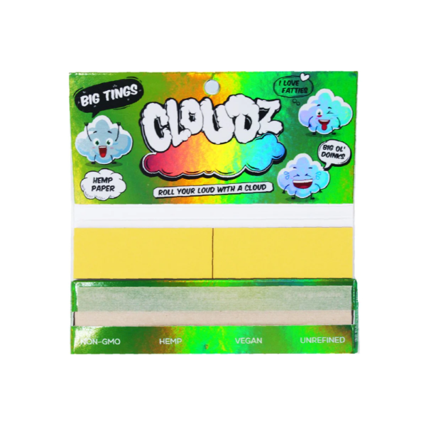 Cloudz - Big Tings "Wide" Rolling Papers King Size + Tips - Hemp - Image 2